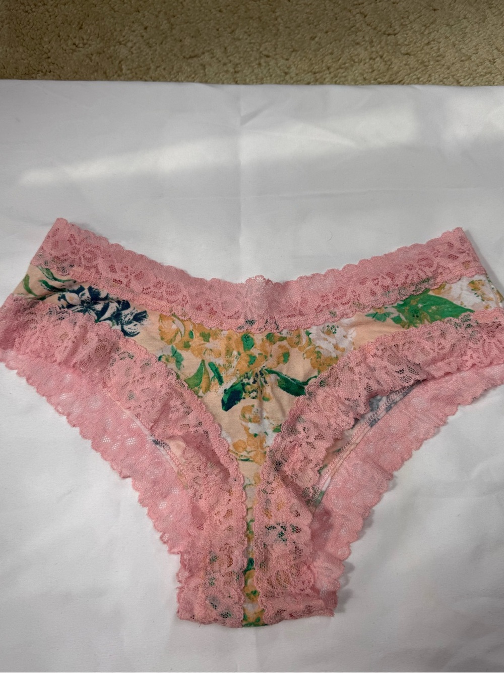 Victoria's Secret Pink Floral Lace Bikini Briefs